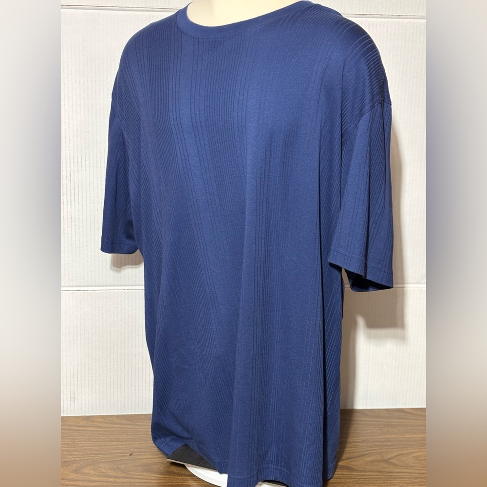 Claiborne 4XLT PULL OVER SHIRT Navy Blue 38” L 29/30” p2p